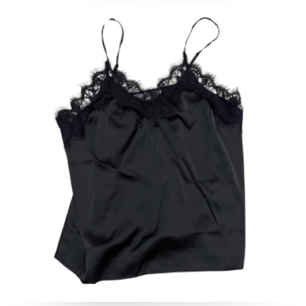 NWT The Drop Black Lace Trim Camisole Adjustable Satin Women’s Plus Size XXL